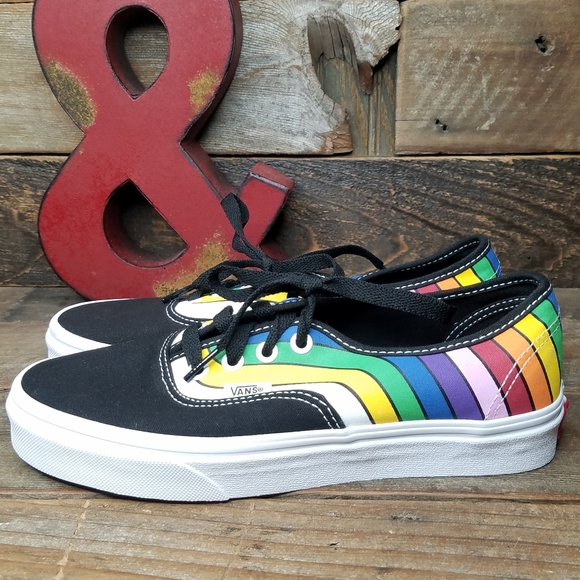 colorful rainbow vans